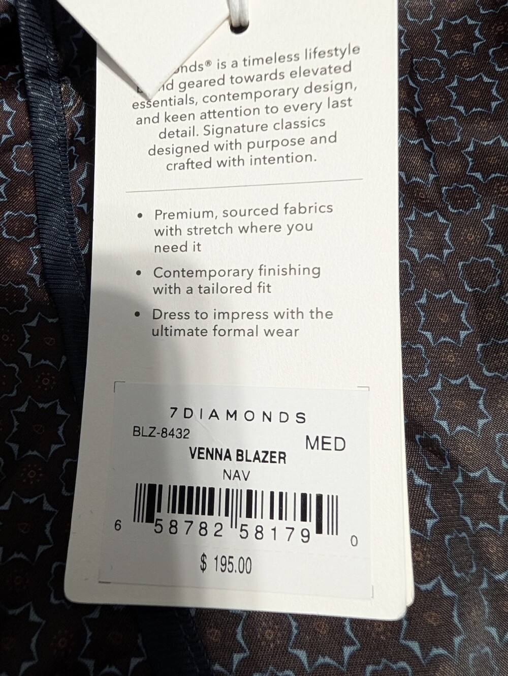 7 Diamonds Venna Blazer 40R Medium Navy Quiet Luxury Stretch Jacket NWT Classic - Picture 4 of 10